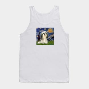 Shih Tzu in Van Gogh's Starry Night (adapted) Tank Top